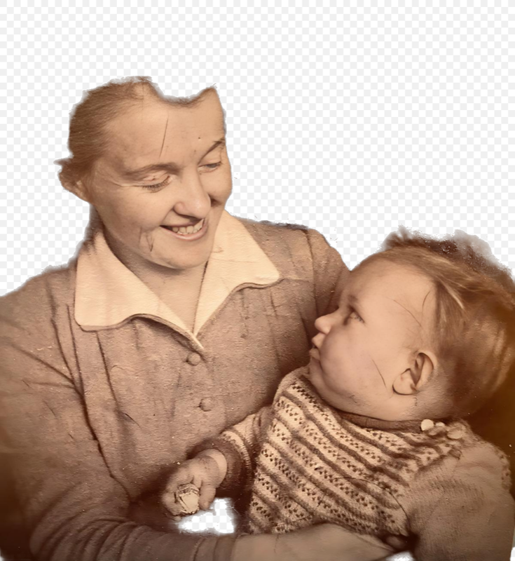 Family portrait with the background removed and the subjects isolated on a transparent canvas